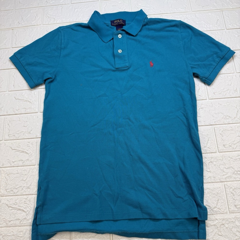 Vintage 90s Y2K Polo Sport Ralph Lauren Polo Shirt Mens L Cotton Preppy Aqua